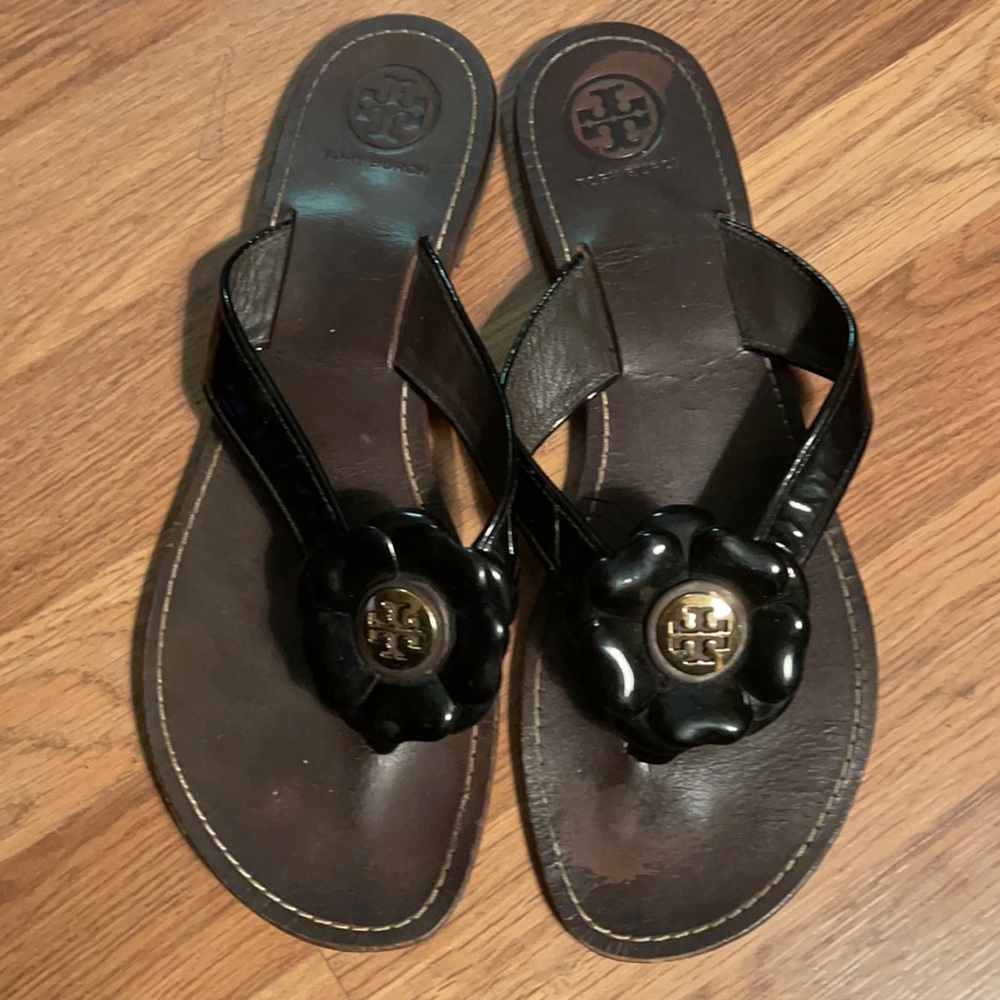 Tory Burch Breely, sz 11, flip flops, brown